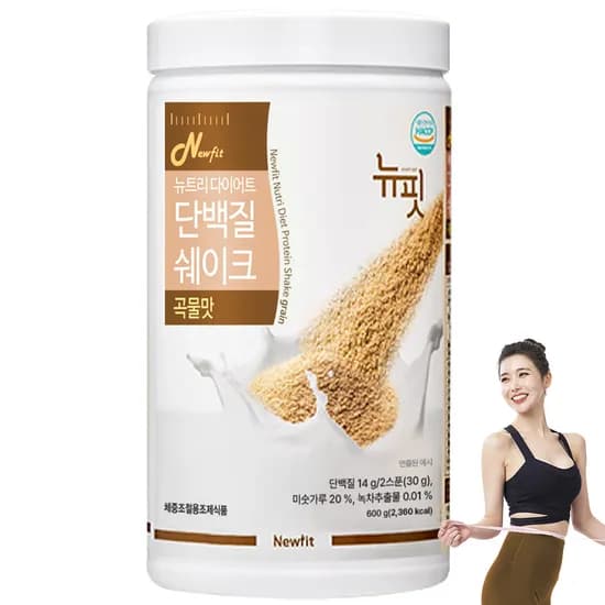 뉴핏 저당 대용량 다이어트 단백질 쉐이크 곡물맛 600g 1개