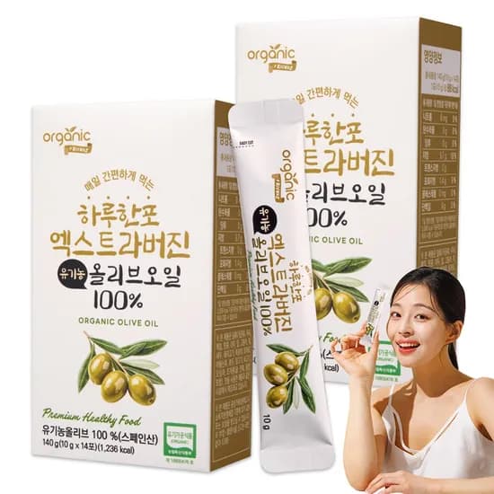 오가닉프렌즈 하루한포 엑스트라버진 유기농 올리브오일 100%, 10g, 14포, 2개