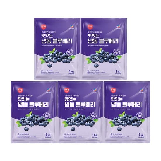 이츠웰 맛있는 냉동 블루베리 1kg 5개