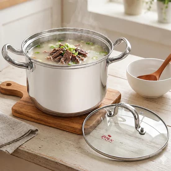 퀸센스 IH 쁘띠 스텐 곰솥, 실버, 22cm, 5L, 1개