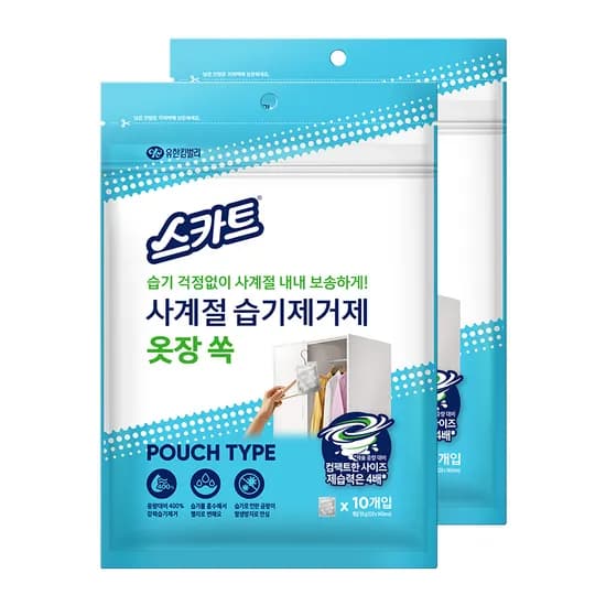 유한킴벌리 스카트 사계절 습기제거제 옷장 쏙, 30g, 10개입, 2팩