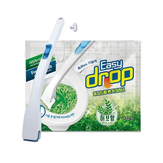 이지드롭 변기크리너 블루핸들 1개 허브향 1팩 12개입 1세트