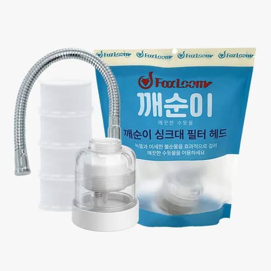폭스룸 깨순이 이중필터 싱크대 헤드 코브라형, 헤드+리필 필터 4개, 1개