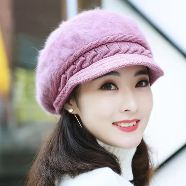 여성 앙고라 보아캡 베이지 1개
