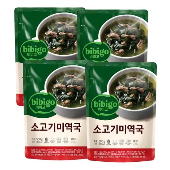 비비고 소고기미역국 500g 4개
