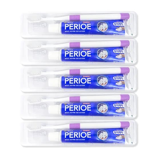 페리오 여행용 칫솔치약 세트 50g 5개