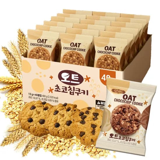 오즈랜드 오트 초코칩쿠키, 480g, 1개