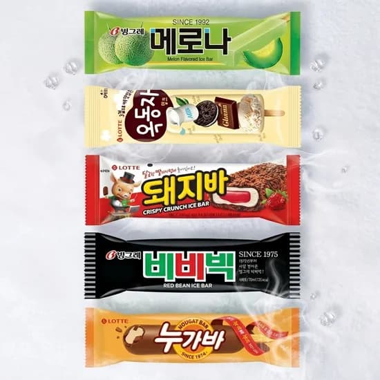 빙그레 아이스크림 5종 세트, 70ml, 20개, 1세트