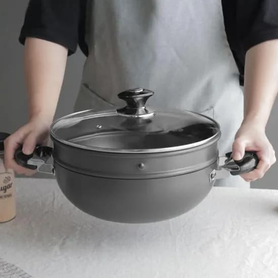 다용도 알루미늄 2단 찜솥, 26cm, 1개