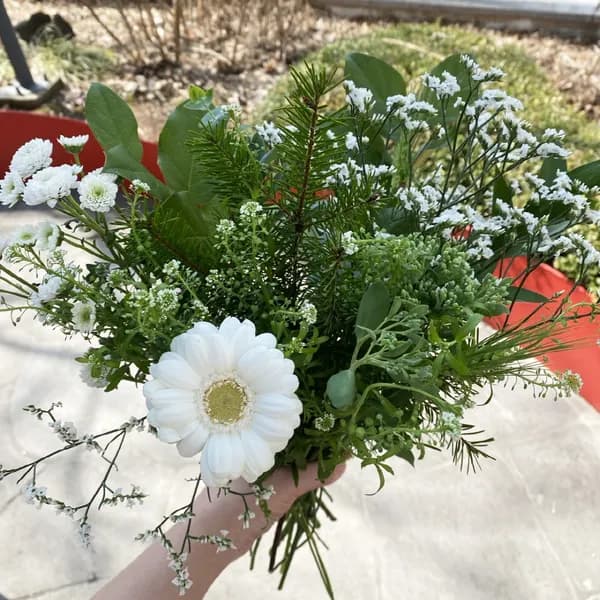 오후의 꽃 생화택배 꽃다발 그린 화이트 한다발 1개