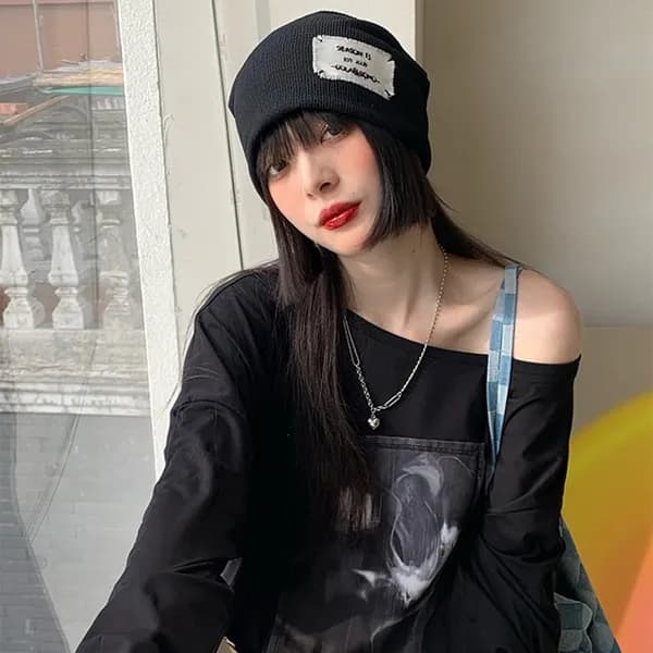 여성 보넷 중년 머리 두건 루즈핏 면 비니 봄여름 사계절 모자 블랙 free