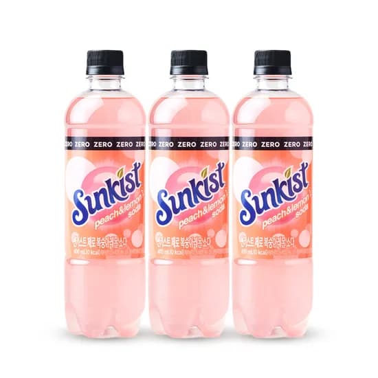 썬키스트 제로 복숭아레몬소다 600ml 24개