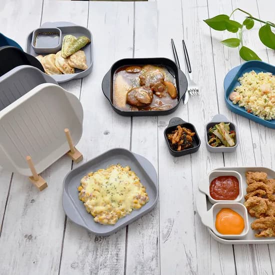 상상앤드 큐티 나눔접시 플레이트 네이비 2P 베이지 2P 1세트