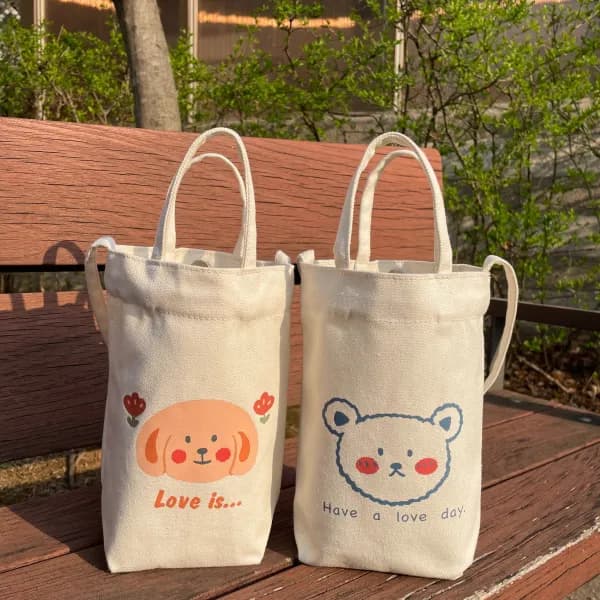 텀블러 에코백 볼빨간곰 1개 + 분홍강아지 1개 1세트 9,700원