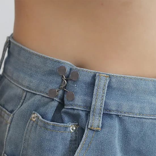바지 허리줄이기 요술단추 허리조절 클립 후크, 기본, 블랙, 1세트
