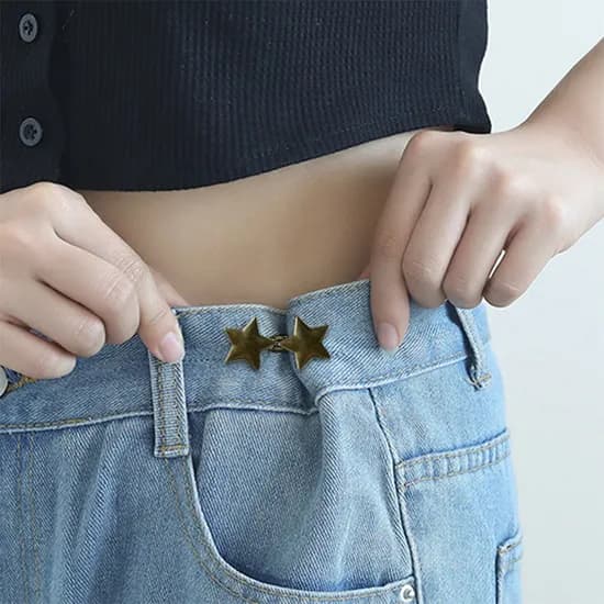 바지 허리줄이기 요술단추 허리조절 클립 후크, 스타, 브론즈, 1세트