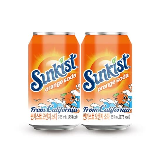 썬키스트 오렌지소다, 355ml, 24개