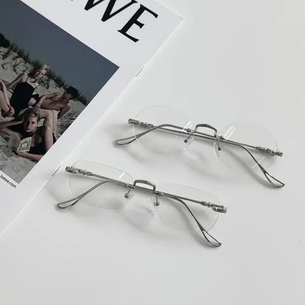 무테 안경 스퀘어 단품 1개