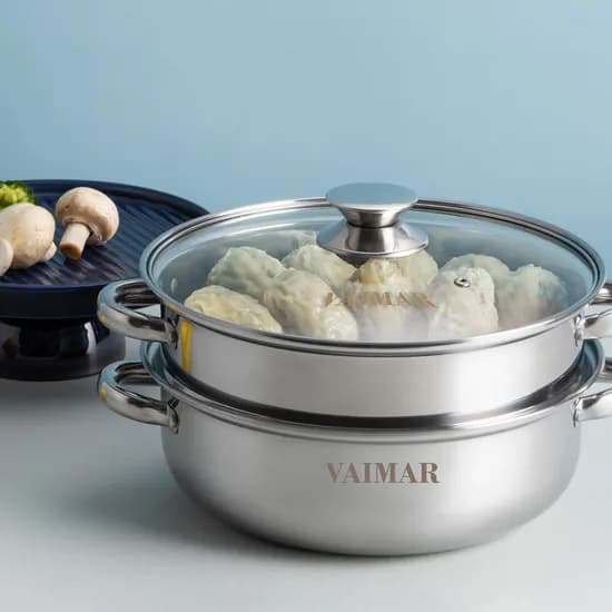 바이마르 엔틱 스테인레스 2단 찜솥, 2단, 28cm, 1개