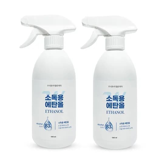 더블유제약 곡물발효 소독용 에탄올 500ml 2개