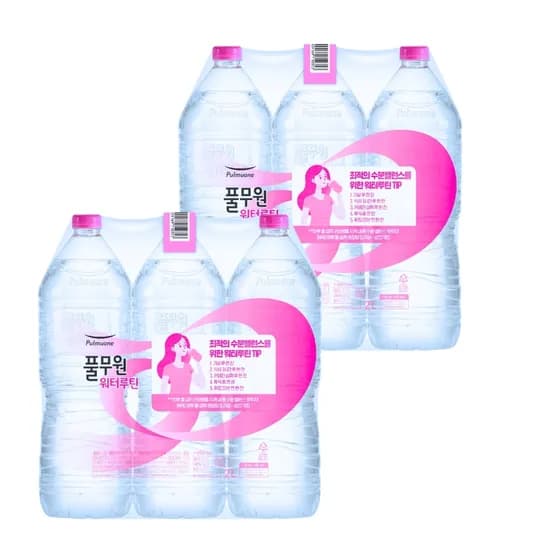 풀무원 워터루틴, 무라벨, 2L, 12개