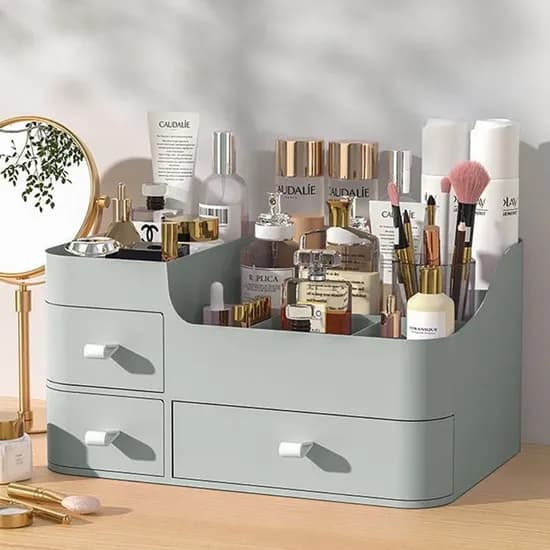빅사이즈 오픈형 3단 화장품 정리함 그린 1개