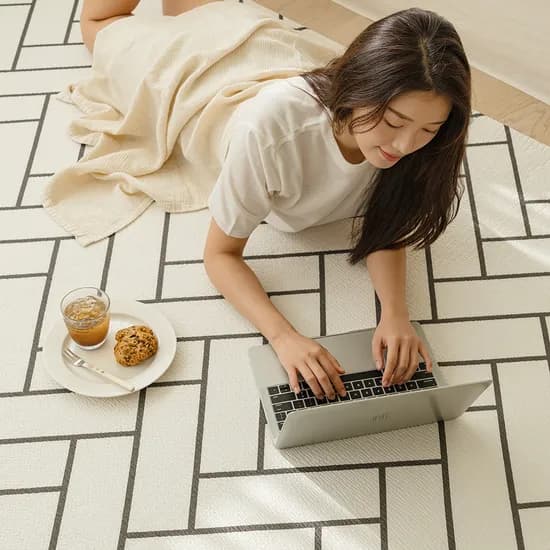 마미르 여름 러그 거실 시어서커 냉감 카페트 워셔블 매트, B type, 민짜-스카이블루, 60x240cm