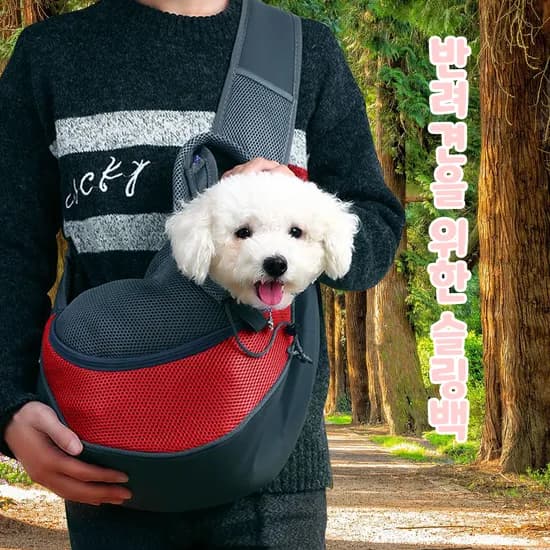 에코벨 애견 슬링백 캐리어, 레드, 소형, 1개