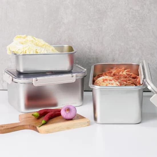 인블룸 신선락 스텐 김치통 2H 긴사각형, 5.8L, 1개