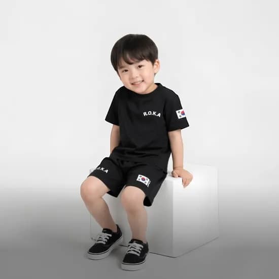 MACCI(마찌) ROKA 아동 반팔 티셔츠, 블랙, L (5~6세), 1개
