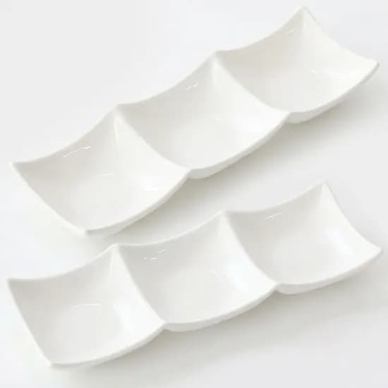 리빙스토리 도자기 3칸 나눔접시 화이트 27x9x4cm 2개입 16,900원