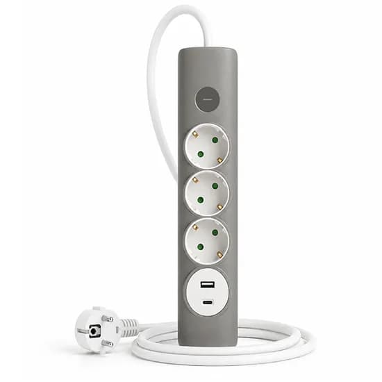 올탭 컬러핏 3구 멀티탭 USB/C-Type, 스톤그레이, 1.4m, 1개