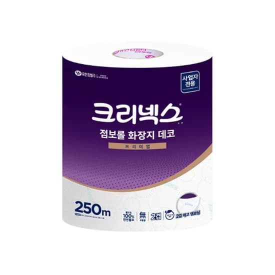 크리넥스 점보롤 화장지 데코 250m 2겹 3롤 18,000원