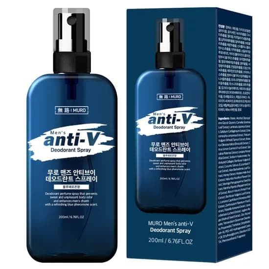 무로 맨즈 안티브이 데오드란트 스프레이, 블루페로몬향, 200ml, 1개