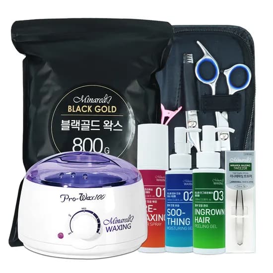 블랙골드 셀프 브라질리언 커플 비키니 왁싱 키트, 800g, 100ml, 20개, 10개