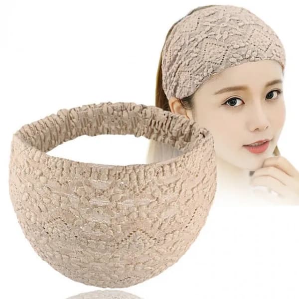 PKFARM 고탄력 레이스 반다나 헤어밴드 넓은 망사 두건 블랙 1개 7,250원