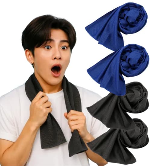 픽굿 16도 아이스타올 쿨타올 스포츠타올 블루 2개 블랙 2개 30x85cm 30g 4개