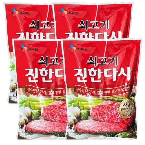 CJ제일제당 쇠고기 진한다시, 1kg, 4개