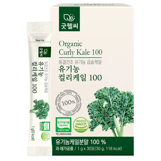 굿헬씨 유기농 컬리케일 100 동결건조 곱슬케일 분말 30포 1개