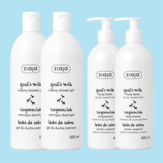 지아자, 산양유 크리미 바디워시, 500ml, 2개 + 산양유 바디로션, 400ml, 2개