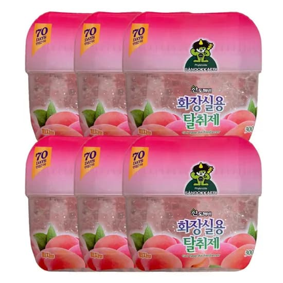 산도깨비 화장실용 탈취제 피치향 300g 6개