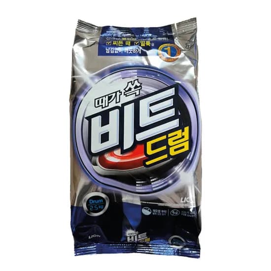 때가 쏙 비트 드럼 분말세제 2.5kg 1개