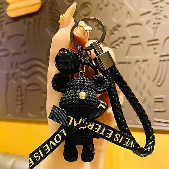 리본 곰돌이 키링 AK255 블랙 1개