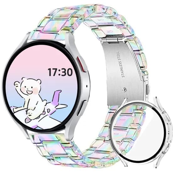 아이비온 갤럭시워치 오로라 스트랩 + 풀커버 케이스 세트, 갤럭시워치6 40mm, 1세트