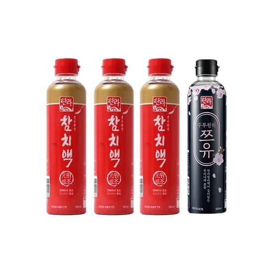 한라 참치액 500ml 3병 외 주부천하쯔유 500ml 1병