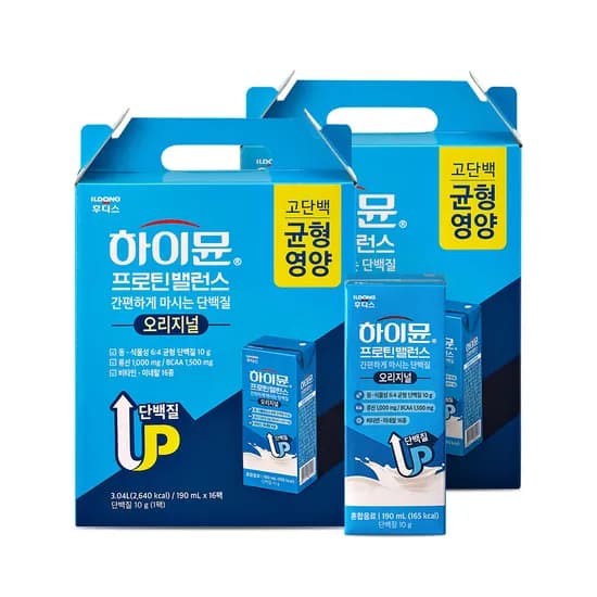 하이뮨 프로틴 밸런스 오리지널 16팩 190ml 2박스