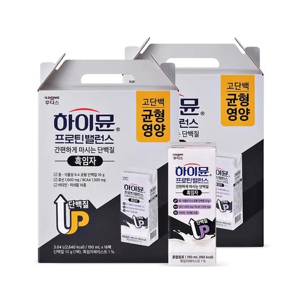 일동후디스 하이뮨 프로틴 밸런스 음료 흑임자 190ml 32개