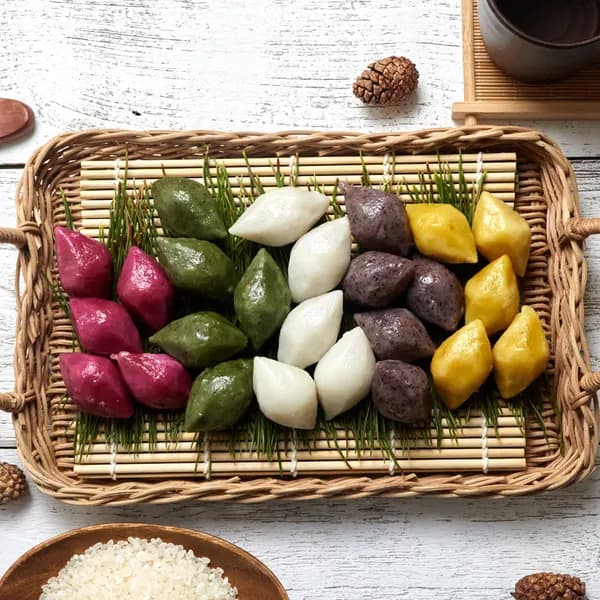 우리쌀로 만든 오색송편 깨송편 1kg 2팩