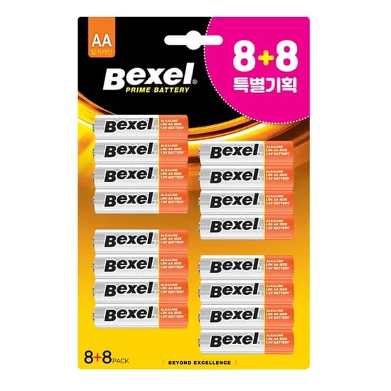벡셀 AA 알카라인 건전지 16개입 1개