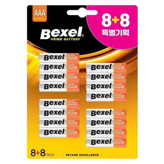 벡셀 알카라인 건전지 AAA 1.5V 16개
